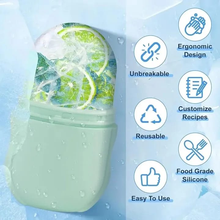 Silicone Ice Roller for Face, Eyes, and Neck - Cryotherapy Facial Massage Tool