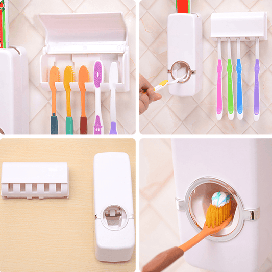 Automatic Toothpaste Dispenser & Brush Holder