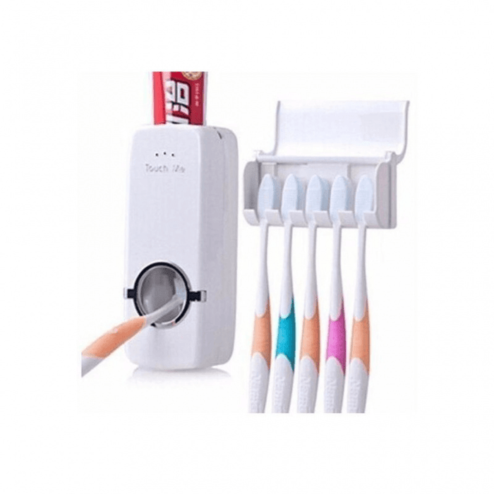 Automatic Toothpaste Dispenser & Brush Holder