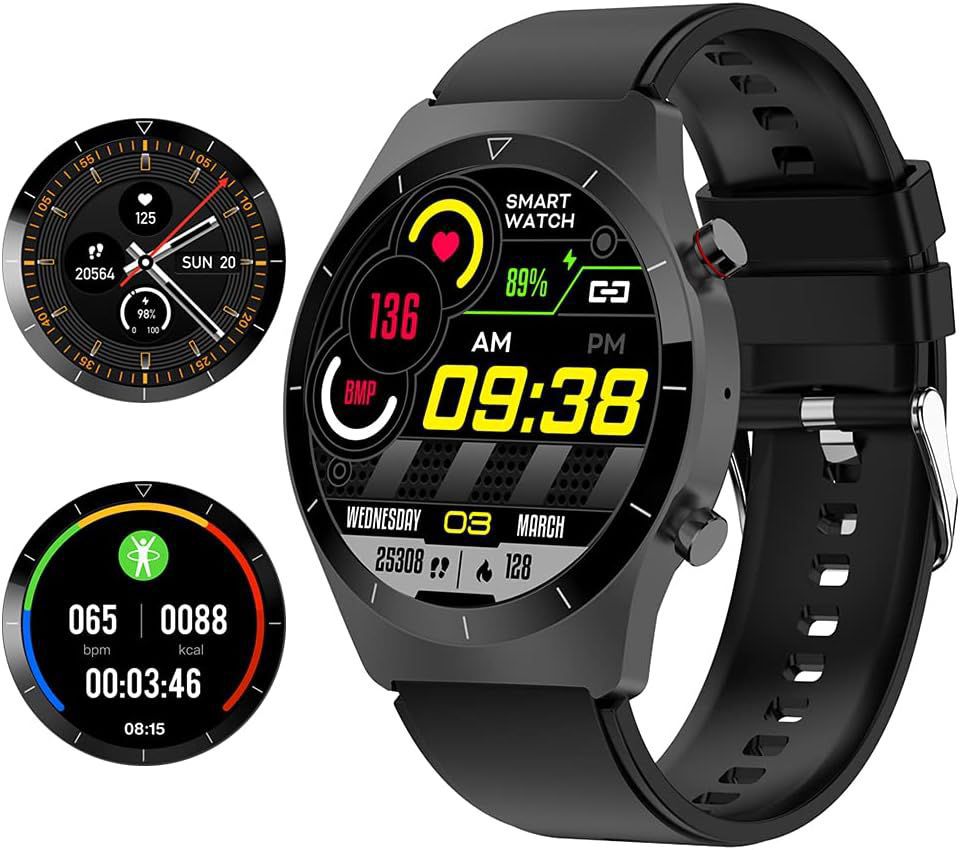 Smart Watch with Call, Full Touch Screen Sports Smartwatch with Blood Oxygen, Heart Rate, Sleep Monitor, GPS, Fitness Voice Control, Bluetooth Call, Music