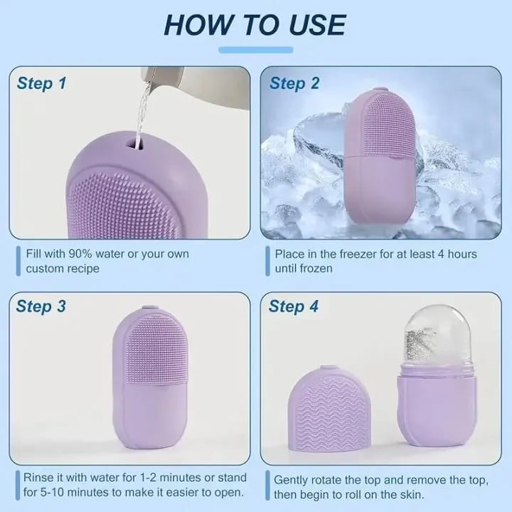 Silicone Ice Roller for Face, Eyes, and Neck - Cryotherapy Facial Massage Tool