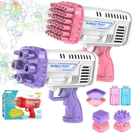 Bubble Machine Gun, 36 Holes Bazooka Gun Toy Blaster for Toddlers 3+ & Kids, Bubbles Blower Toys
